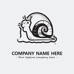 Snail illustration black and white for logo company vector image
