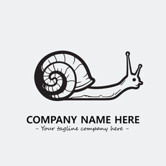 Snail illustration black and white for logo company vector image
