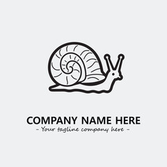 Snail illustration black and white for logo company vector image
