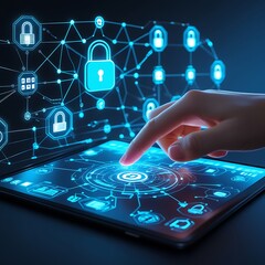 Digital Marketing Strategy with SEO Analytics and Touchscreen Interface in Futuristic Business 