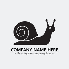 Snail illustration black and white for logo company vector image
