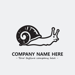 Snail illustration black and white for logo company vector image
