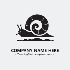Snail illustration black and white for logo company vector image
