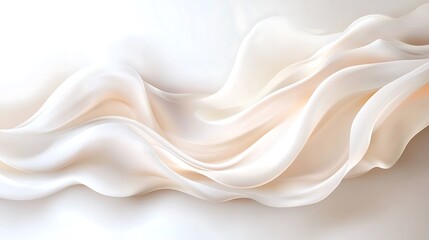 Elegant Flowing Cream Silk Fabric Abstract Background