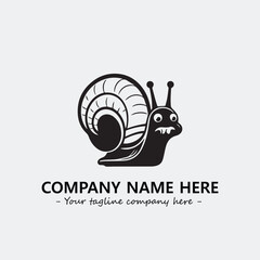 Snail illustration black and white for logo company vector image
