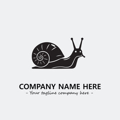 Snail illustration black and white for logo company vector image
