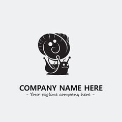 Snail illustration black and white for logo company vector image
