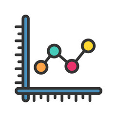 Line Graph icon vector image. Suitable for mobile apps, web apps and print media.