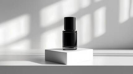 Minimal nail polish bottle on pure