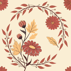 Seamless Delicate Blossom Floating Floral Pattern