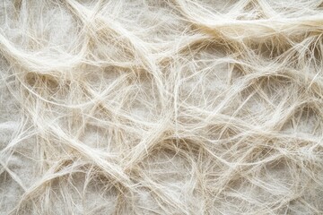 Obraz premium Close-up view of light beige plant fibers interweaving.