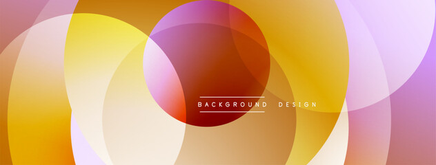 Abstract circles overlap, creating warm color gradients. Soft shapes suggest modern design, smooth transitions visible.
