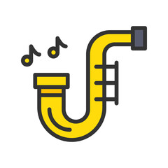 Saxophone icon vector image. Suitable for mobile apps, web apps and print media.