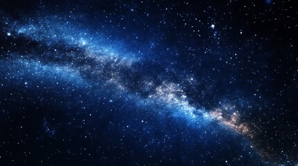 Celestial Nebula: A Serene Cosmic Landscape in Deep Blue Hues