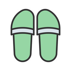 Slippers icon vector image. Suitable for mobile apps, web apps and print media.