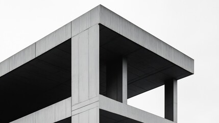 Fototapeta premium Concrete Structure: Minimalist Architectural Detail in Monochrome