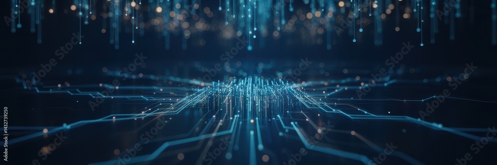 Poster abstract digital network pattern design