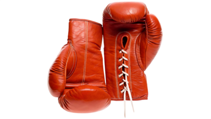 red boxing glove isolated on white background PNG. GENERATIVE AI