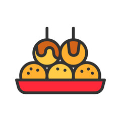Takoyaki icon vector image. Suitable for mobile apps, web apps and print media.