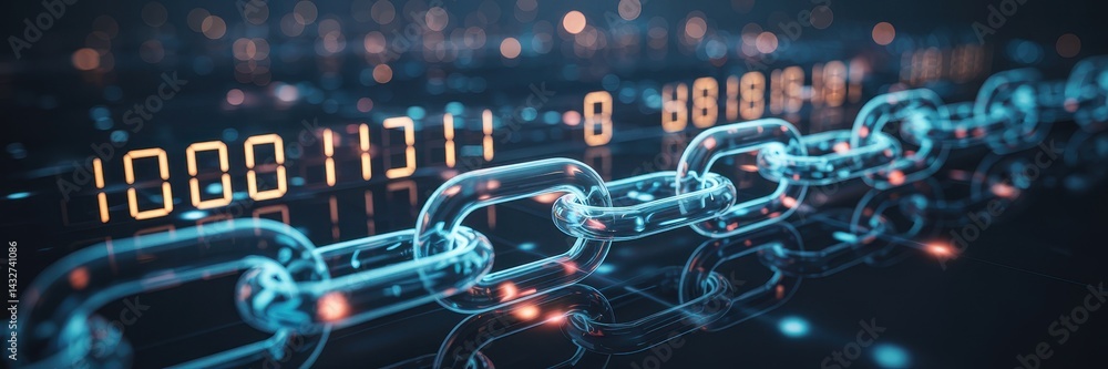 Poster digital chain linking massive data