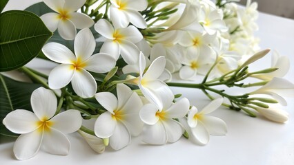 white frangipani flowers
