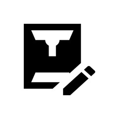 Illustration of a black and white coffee maker icon with a pencil indicating editing or customization options