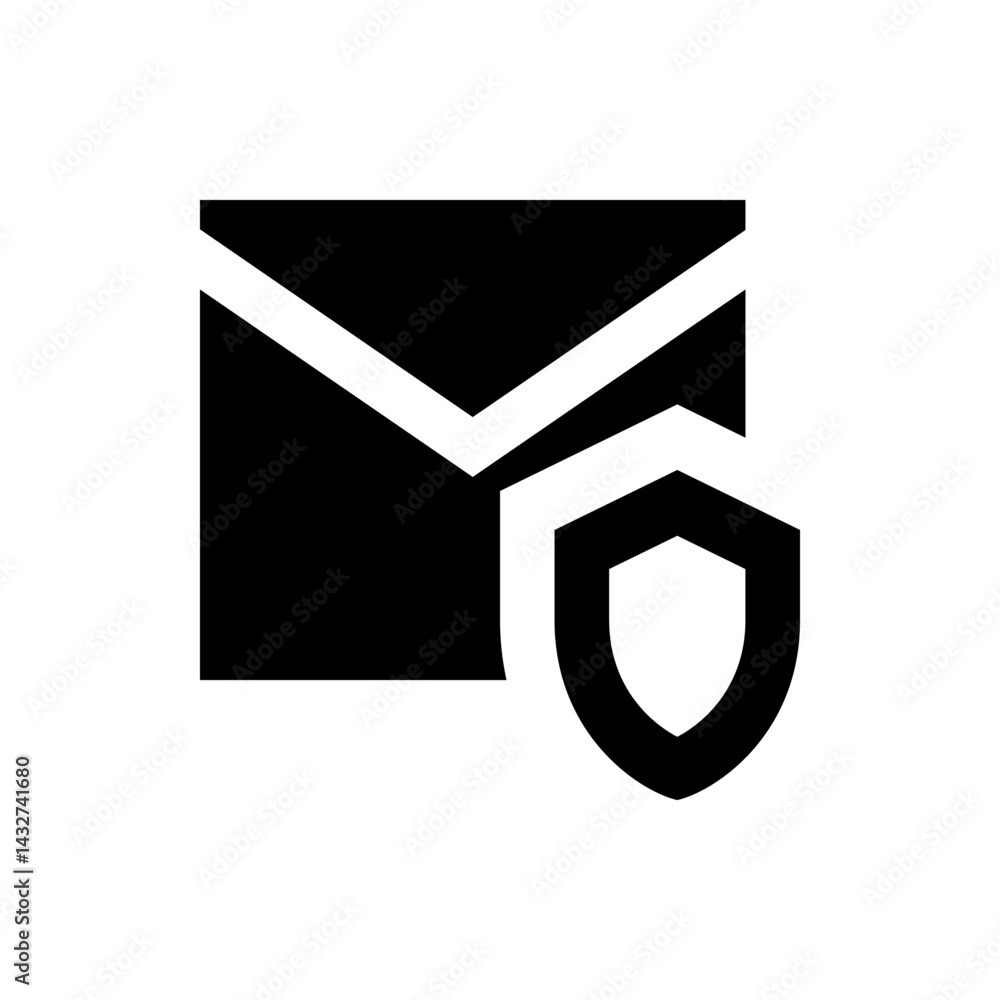 Aufkleber email envelope icon with a shield overlay, indicating secure or protected electronic communication m