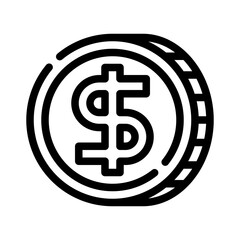 dollar sign line icon