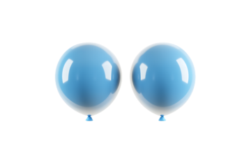  Transparent background blue balloons with white bottom and blue base