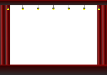 Red stage fabric background and light