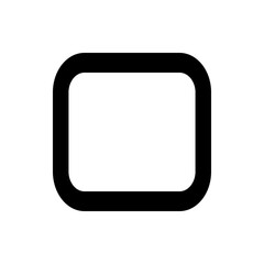 Illustration of a simple rounded rectangle shape with a thick black outline on a white background view