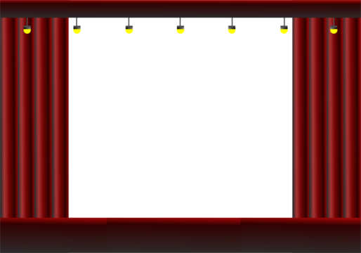Red stage fabric background and light