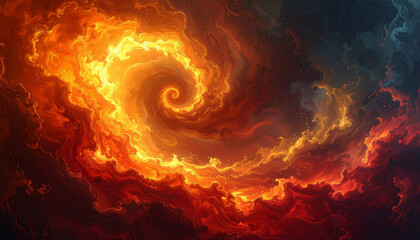 渦巻く炎のエフェクト、ファンタジーイメージ背景