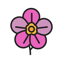 Violet icon vector image. Suitable for mobile apps, web apps and print media.