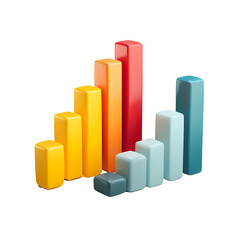 Colorful 3D Bar Graph Illustration for Business Data Presentation