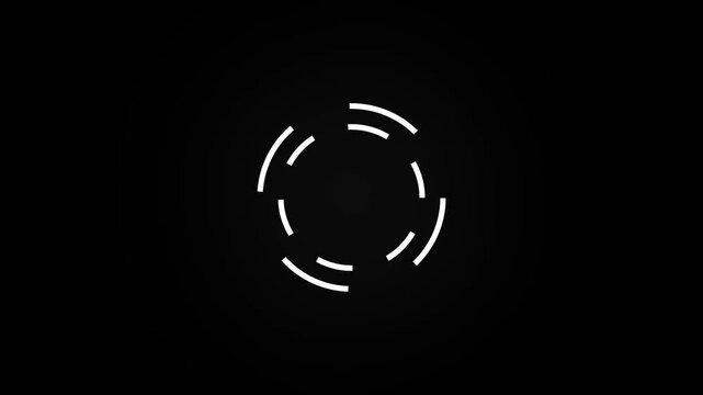 futuristic technology digital holographic element laser light glow effect arrow and callout border with numeric circle loading icon 4k motion video animation . isolated on black background.