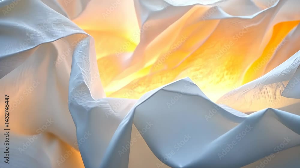 Poster intricate dance of light and fabric creates a mesmerizing visual experience in a cozy indoor setting