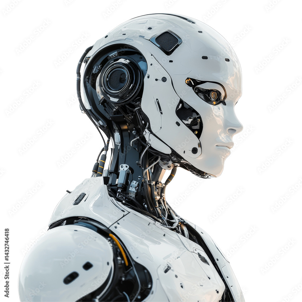 Poster advanced ai robot kit displayed on a clean transparent background showcasing modern technology and d