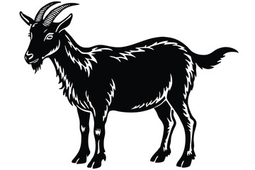 goat silhouette isolated on white.