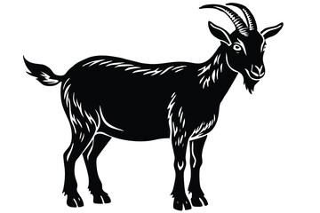 goat silhouette isolated on white.