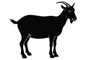 goat silhouette isolated on white.
