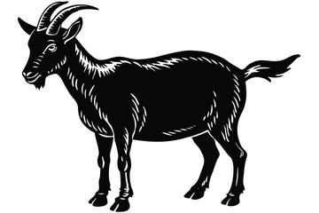goat silhouette isolated on white.