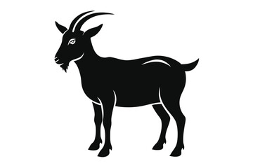 goat silhouette isolated on white.