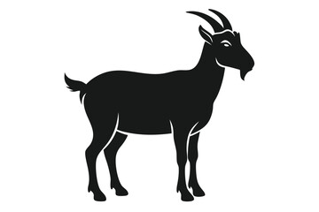 goat silhouette isolated on white.