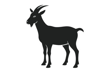 goat silhouette isolated on white.