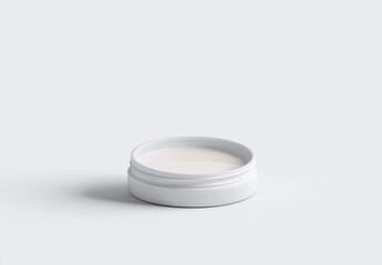 White cosmetic jar, cream inside