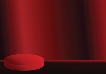 Obraz premium Red fabric stage background 