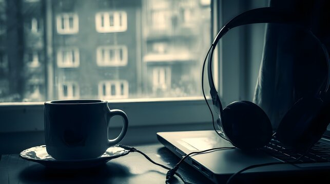 zone with laptop and muted color palette for calm focus