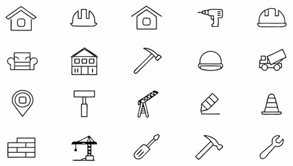 Fototapeta premium construction-set-of-web-icons-in-line-style--build (1).eps