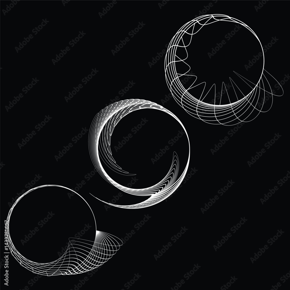 Leinwandbilder lines in circle form . rotate rounded shape vector illustration .rotating circles form a ring.rotati